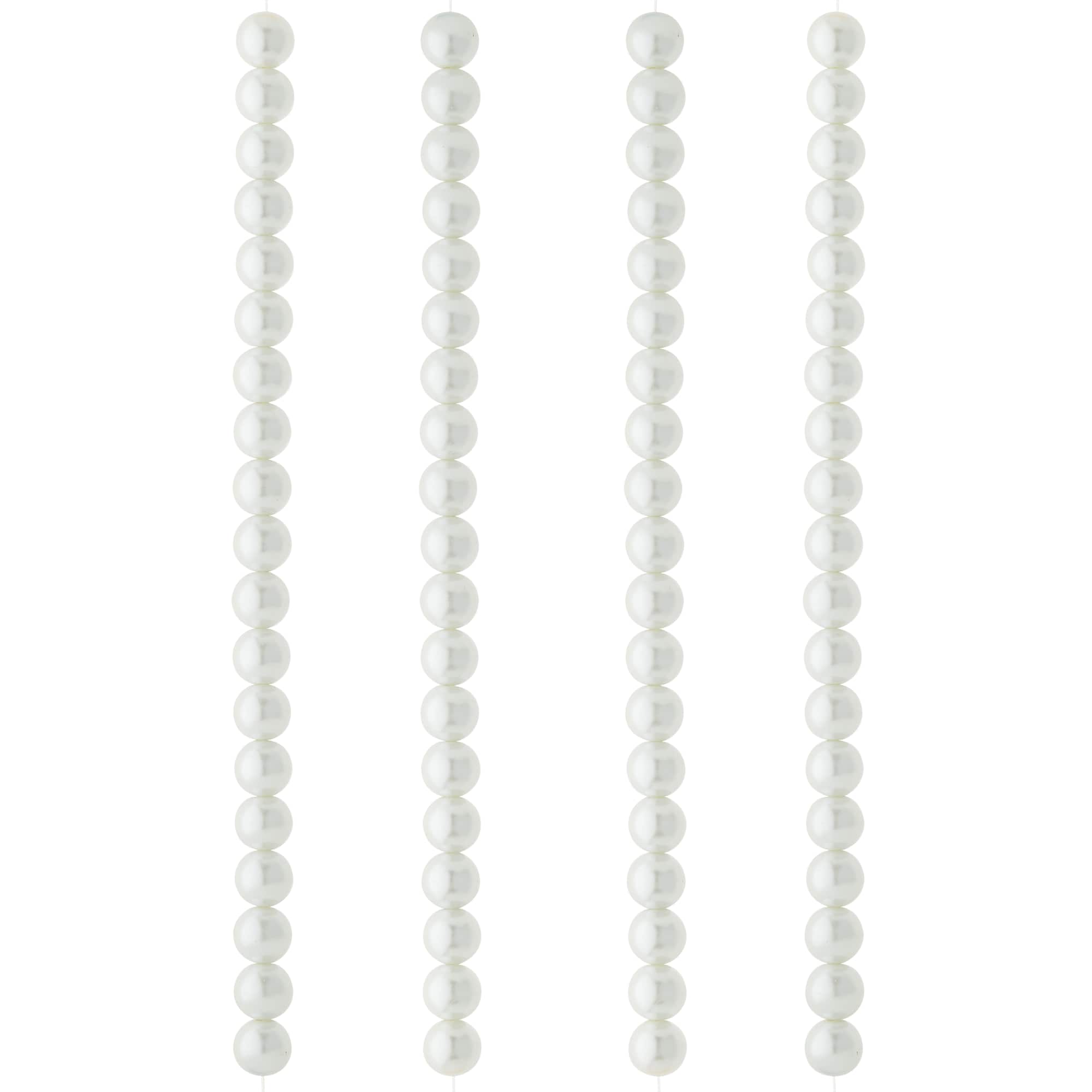 Glass White Pearl Round Beads, 10mm by Bead Landing™